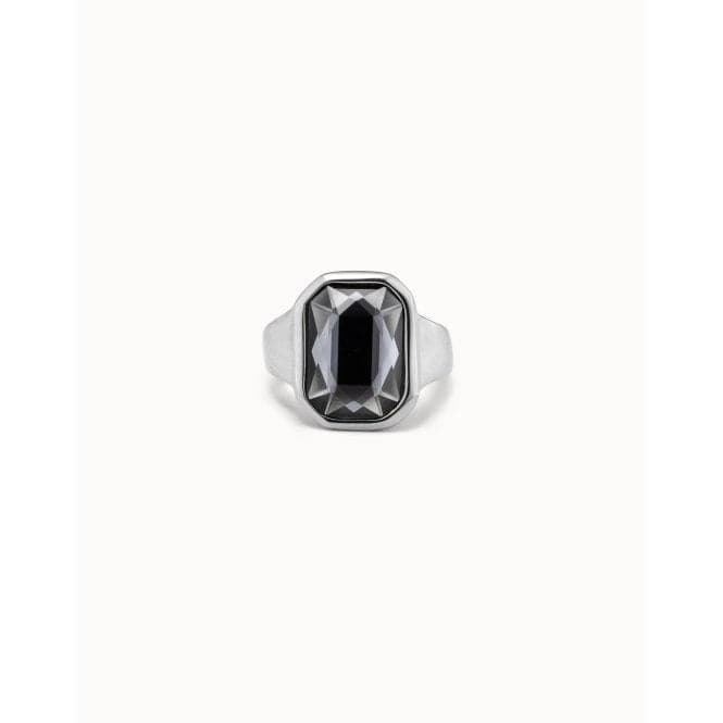 Lock Grey Faceted Crystal RingUNOde50ANI0767GRSMTL12