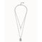 Lock Grey Metal Faceted Crystal NecklaceUNOde50COL1799GRSMTL0U