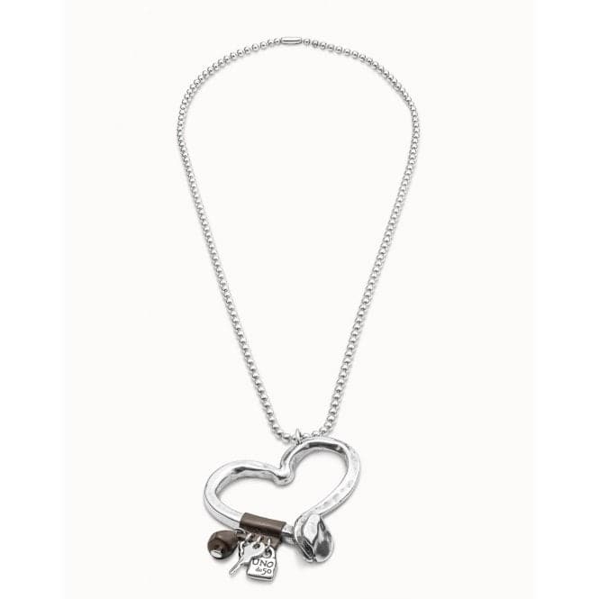 Love At First Sight Silver Metal NecklaceUNOde50COL0474MTMR