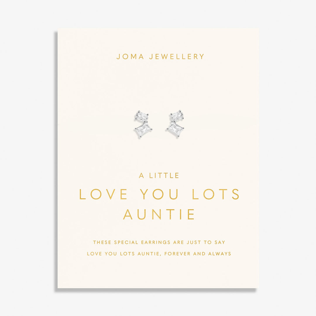 Love You Lots Love You Auntie Silver Plated Earrings 8091Joma Jewellery8091