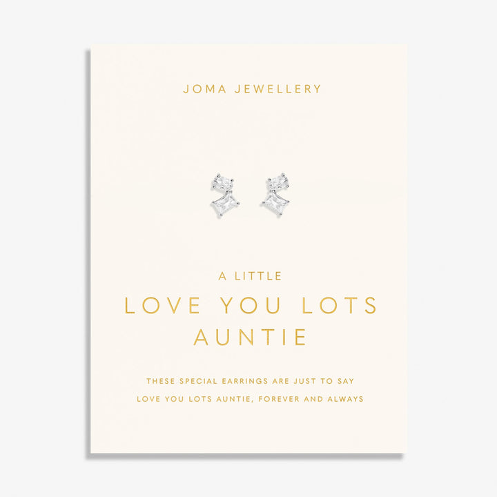 Love You Lots Love You Auntie Silver Plated Earrings 8091Joma Jewellery8091