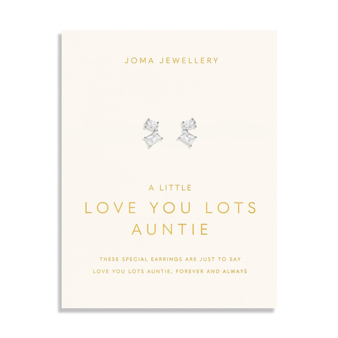 Love You Lots Love You Auntie Silver Plated Earrings 8091Joma Jewellery8091