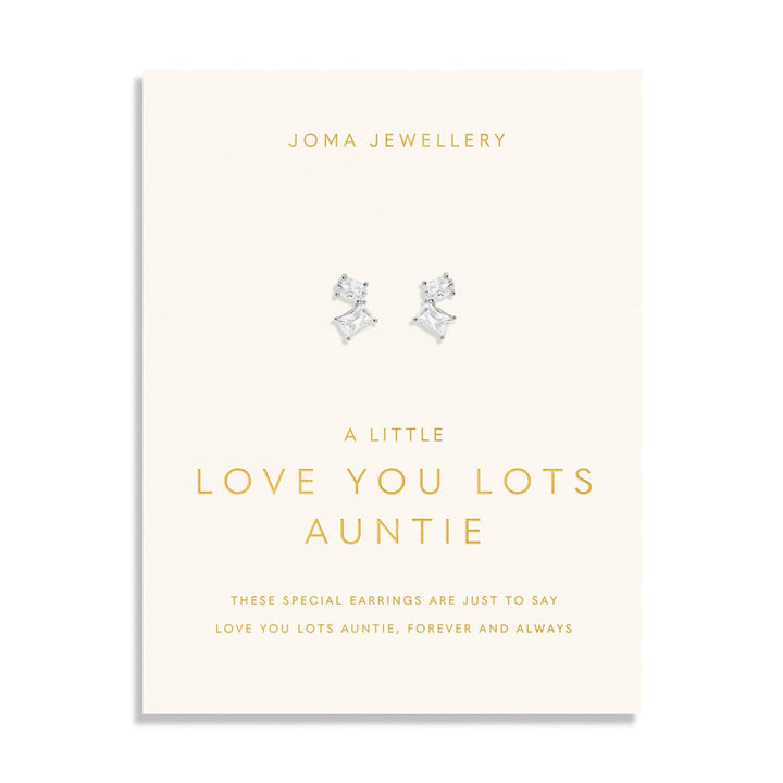 Love You Lots Love You Auntie Silver Plated Earrings 8091Joma Jewellery8091