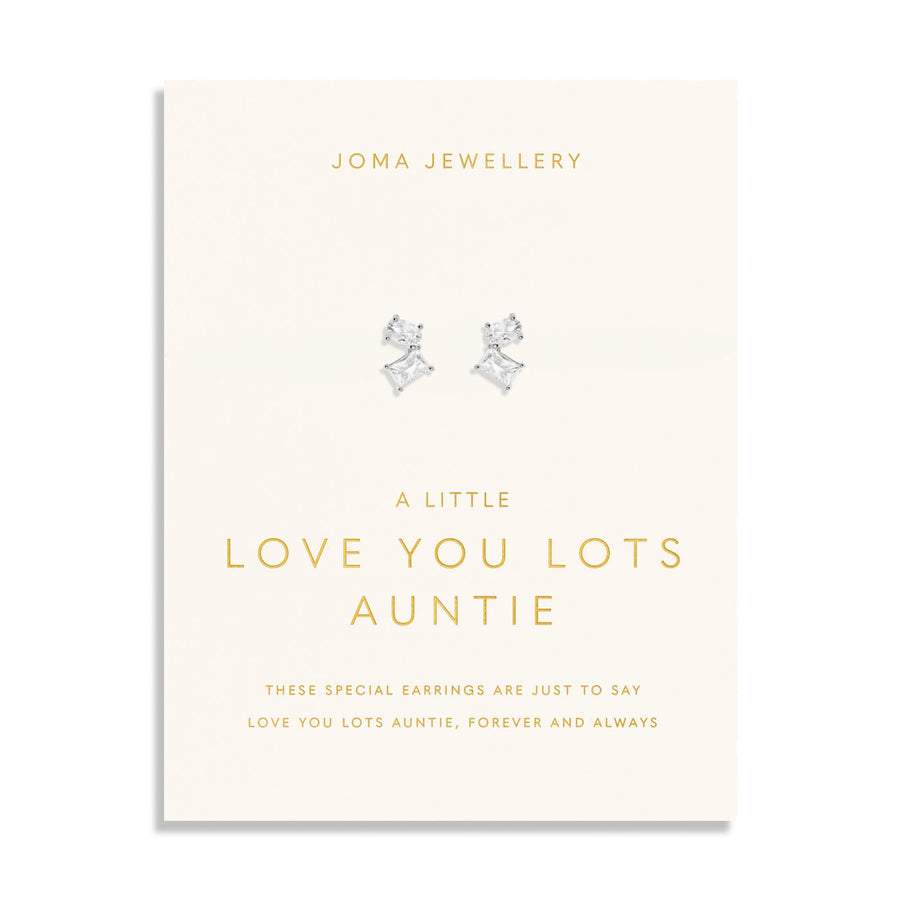 Love You Lots Love You Auntie Silver Plated Earrings 8091Joma Jewellery8091