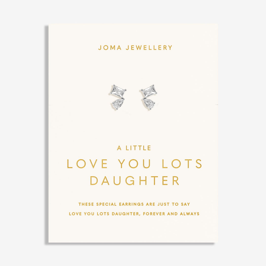 Love You Lots Love You Daughter Silver Plated Earrings 8094Joma Jewellery8094