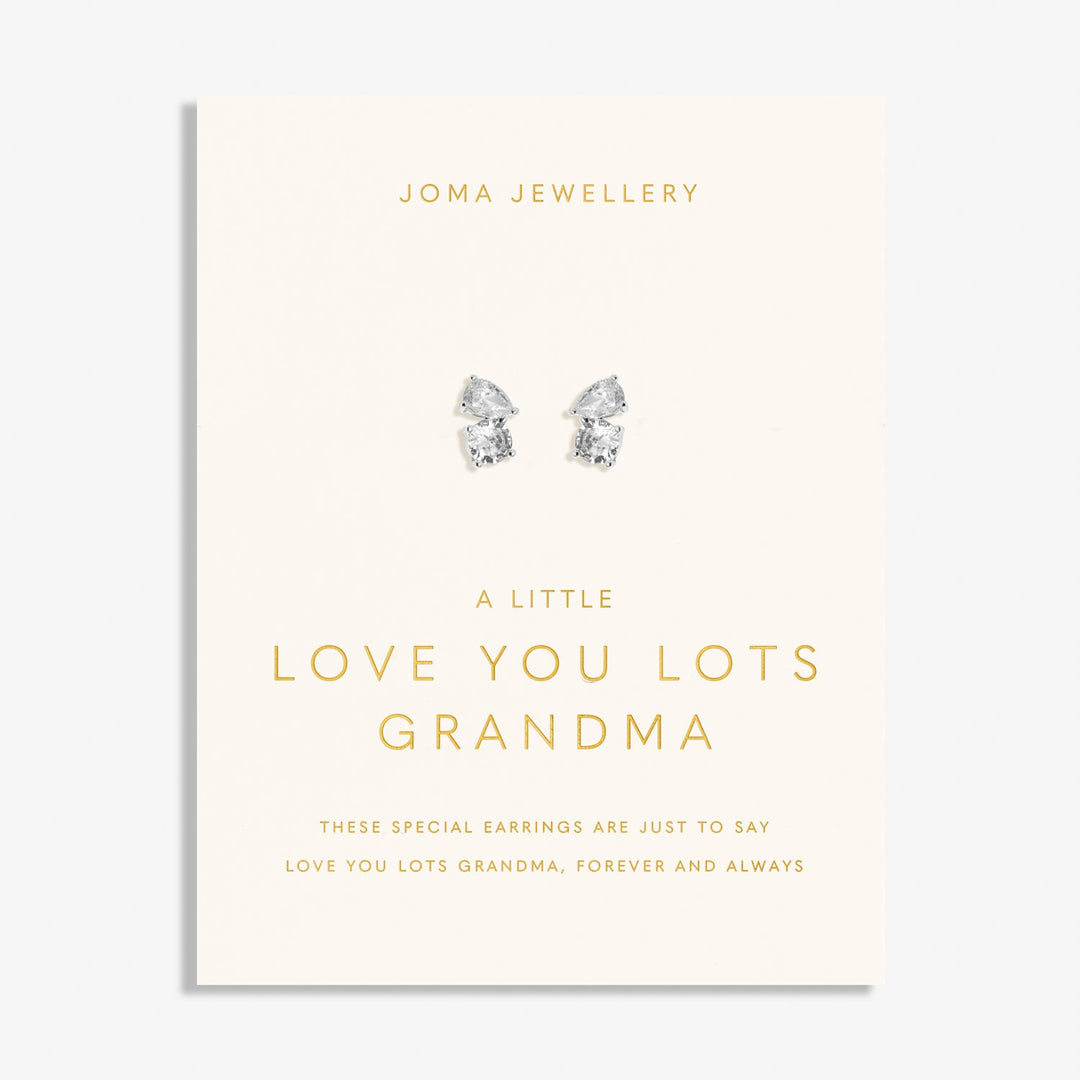 Love You Lots Love You Grandma Silver Plated Earrings 8095Joma Jewellery8095