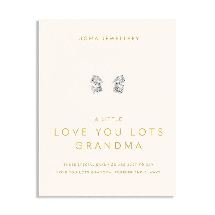 Love You Lots Love You Grandma Silver Plated Earrings 8095Joma Jewellery8095