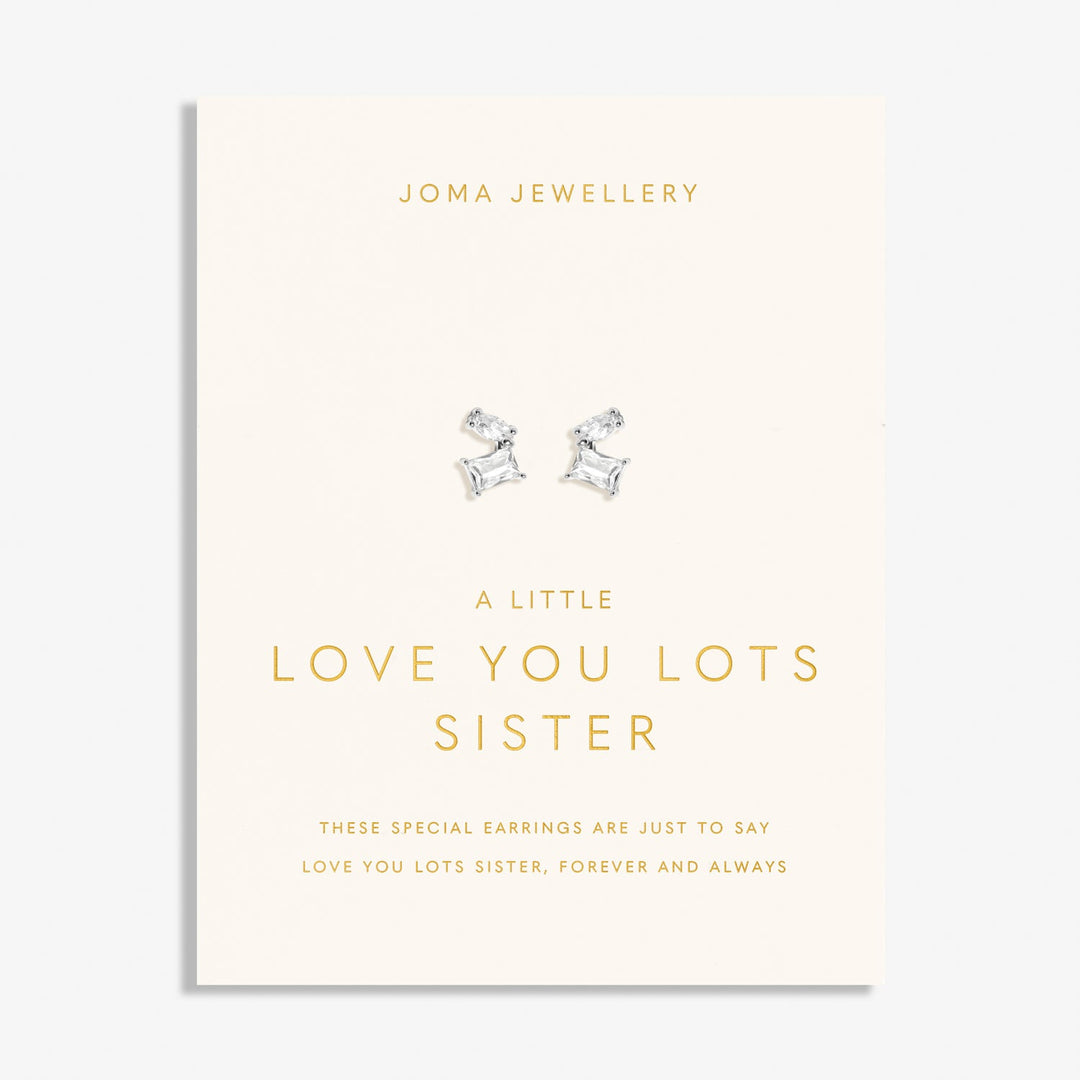 Love You Lots Love You Sister Silver Plated Earrings 8092Joma Jewellery8092