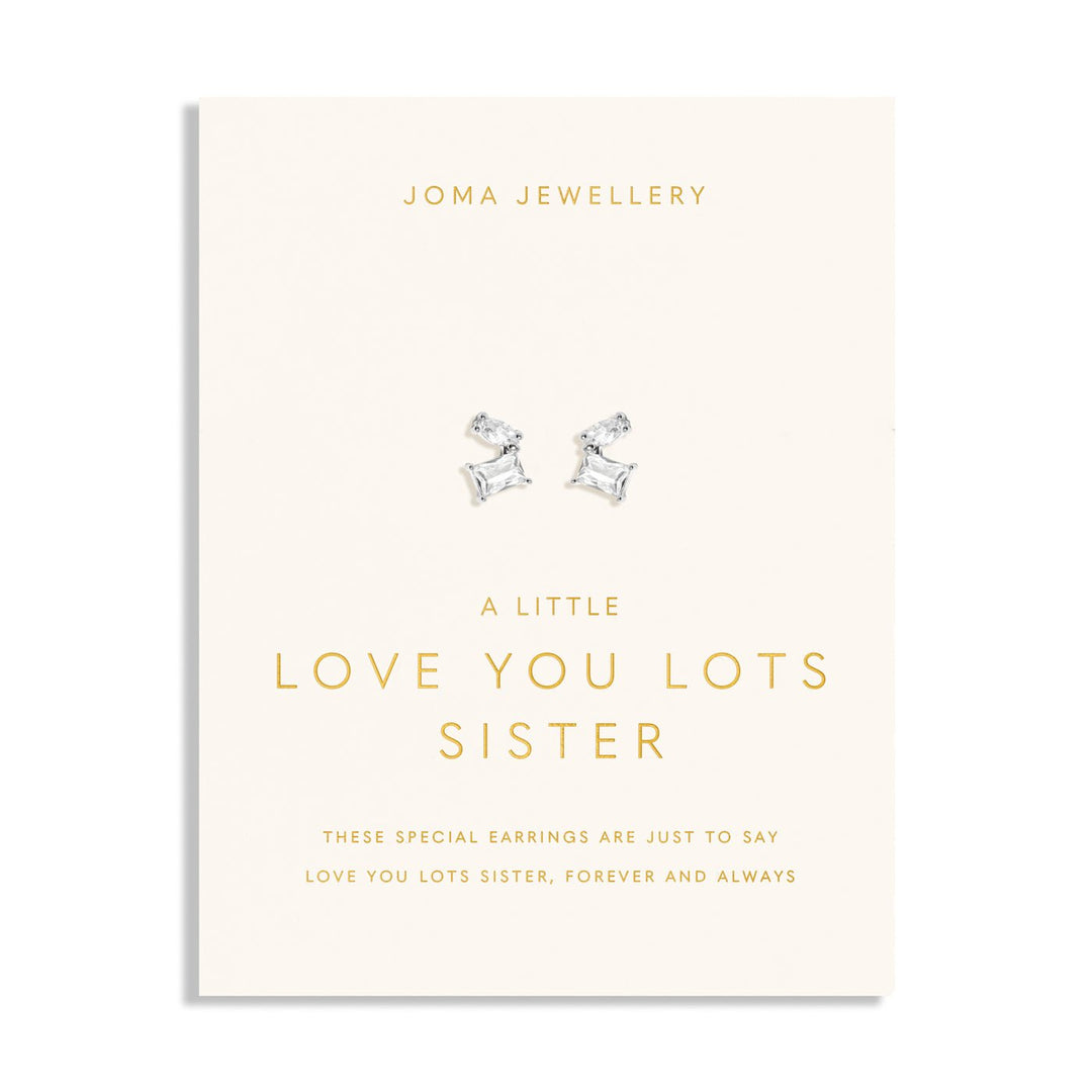 Love You Lots Love You Sister Silver Plated Earrings 8092Joma Jewellery8092