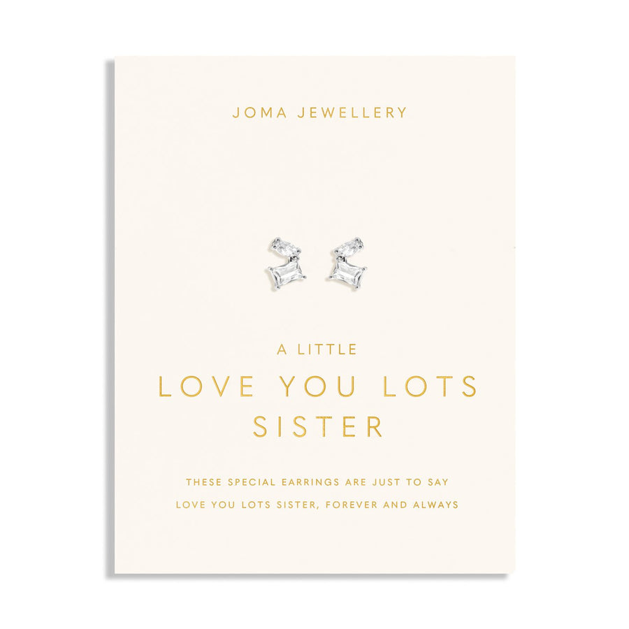 Love You Lots Love You Sister Silver Plated Earrings 8092Joma Jewellery8092