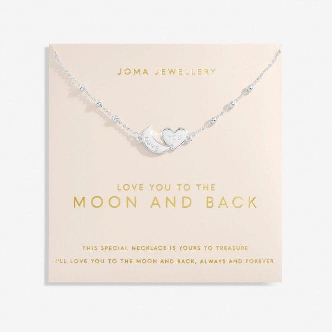 Love You To the Moon Back Silver Plated 46cm + 5cm Necklace 6731Joma Jewellery6731
