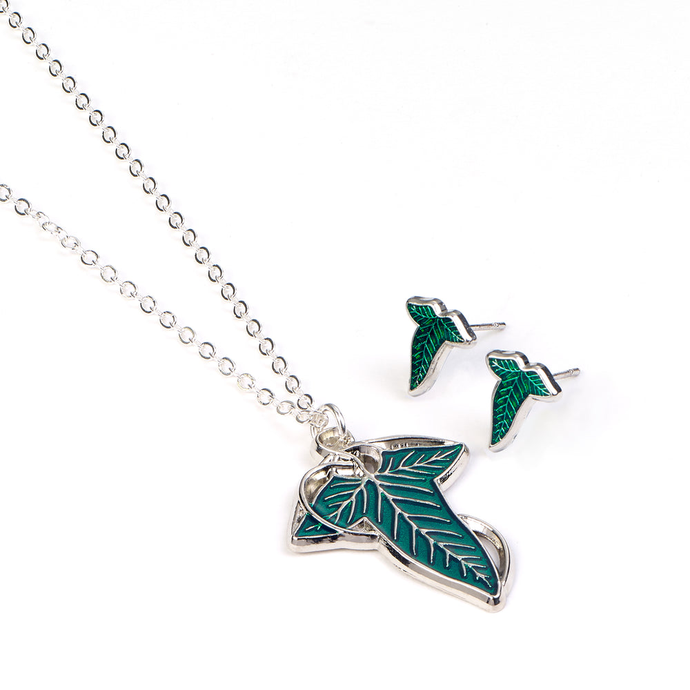 The Lord of the rings Leaf of Lorien Earrings and Necklace Gift Set LRGS0001