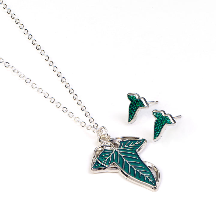 The Lord of the rings Leaf of Lorien Earrings and Necklace Gift Set LRGS0001