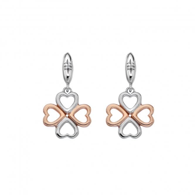 Lucky in Love Drop Rose Gold Accents Earrings DE635Hot DiamondsDE635