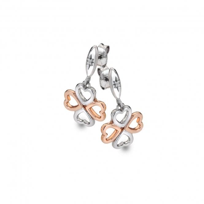 Lucky in Love Drop Rose Gold Accents Earrings DE635Hot DiamondsDE635