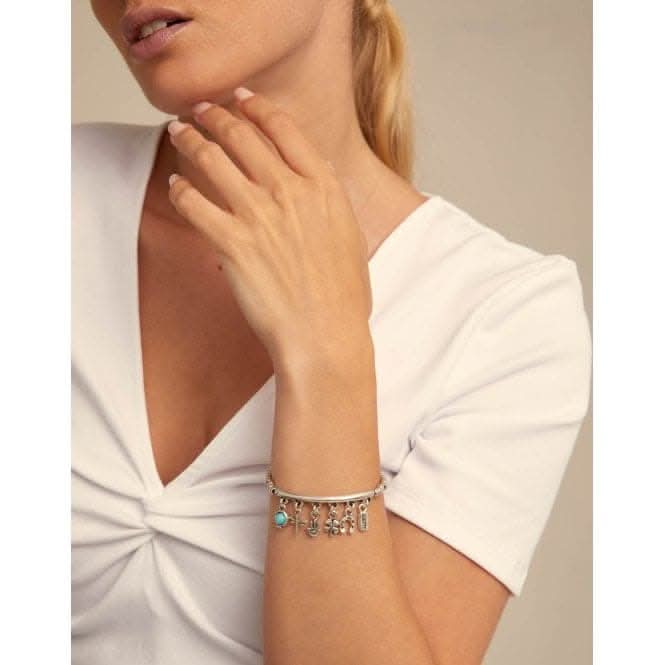 Luckykeys Turquoise Metal Natural Stone BraceletUNOde50PUL2199MTL0000M