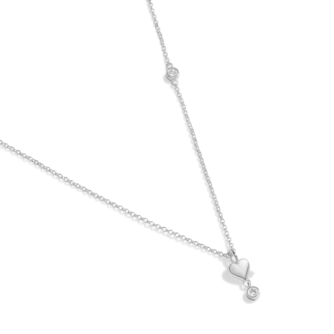 Lumia Drop Heart Silver Plated Necklace 8639Joma Jewellery8639