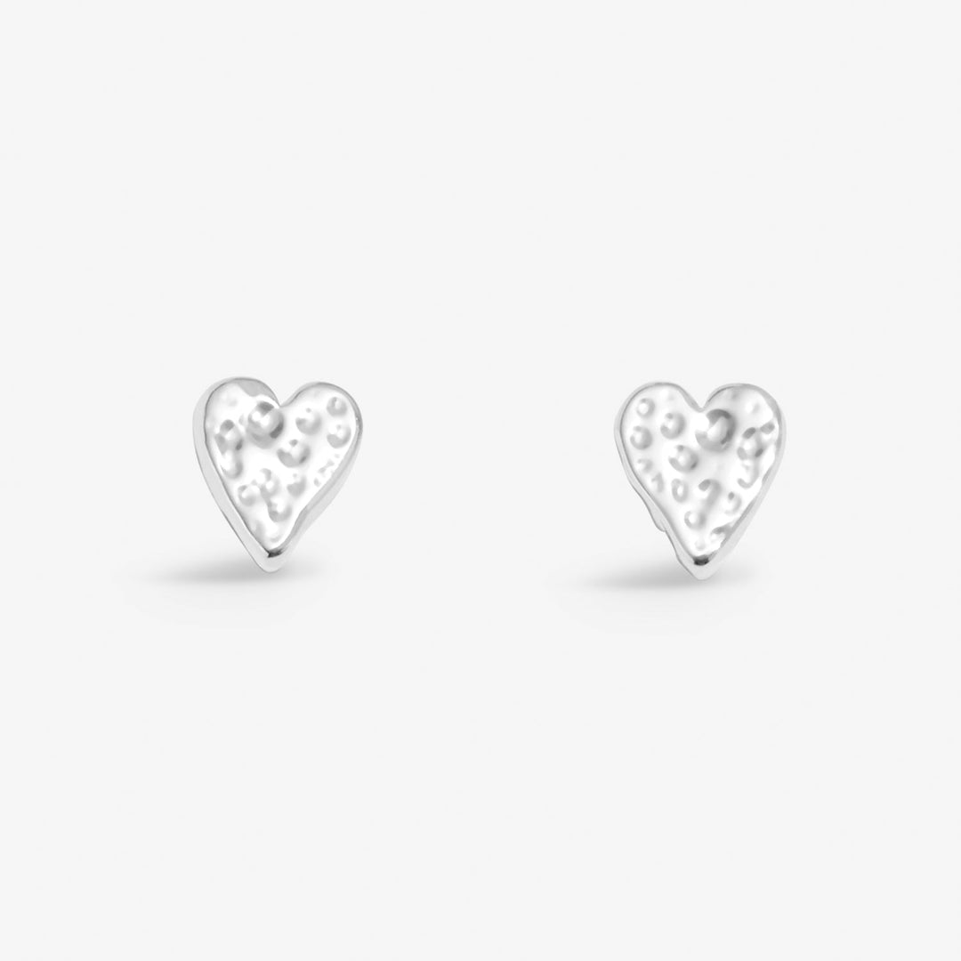 Lumia Hammered Heart Silver Plated Earrings 8650Joma Jewellery8650