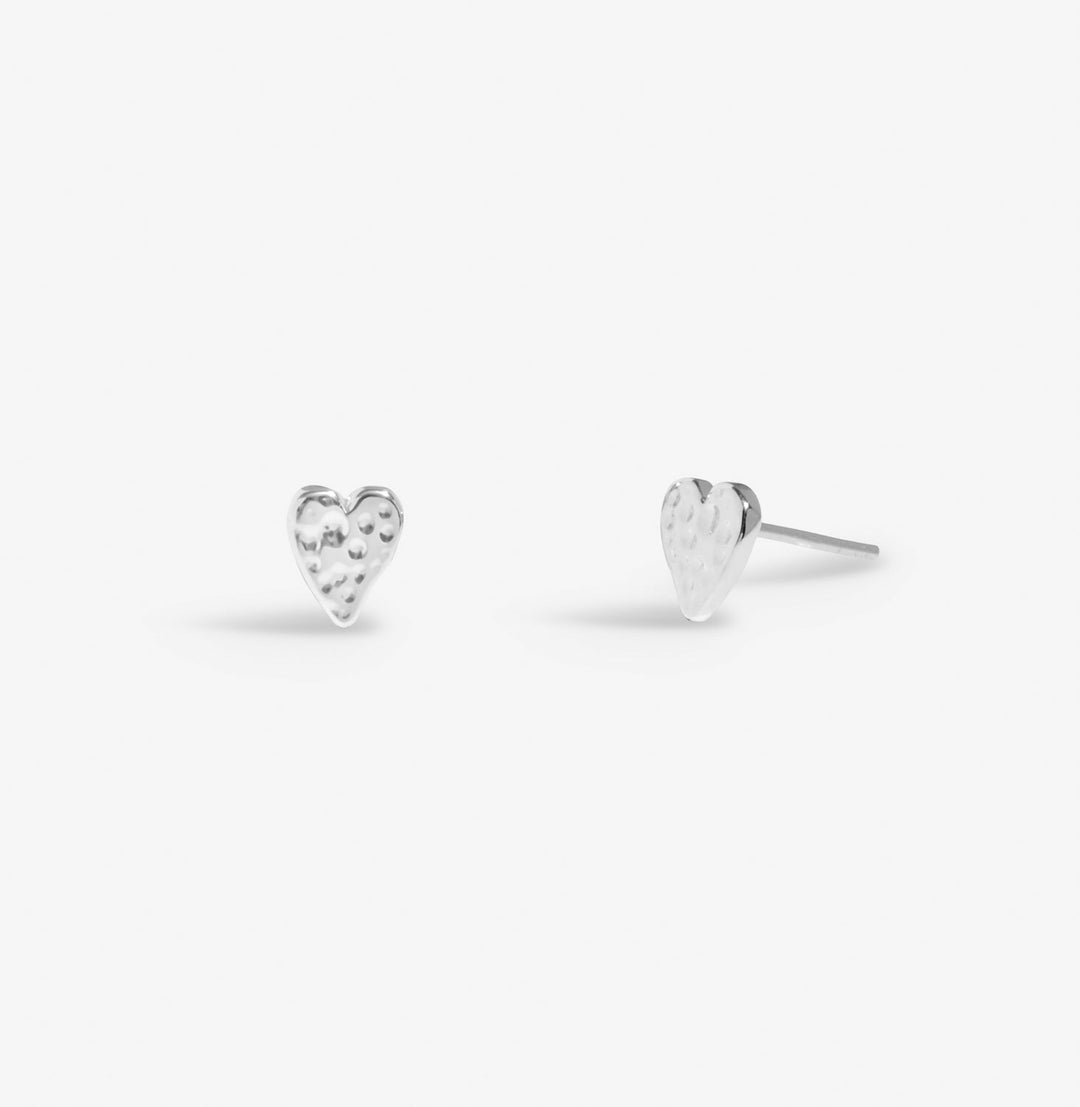 Lumia Hammered Heart Silver Plated Earrings 8650Joma Jewellery8650