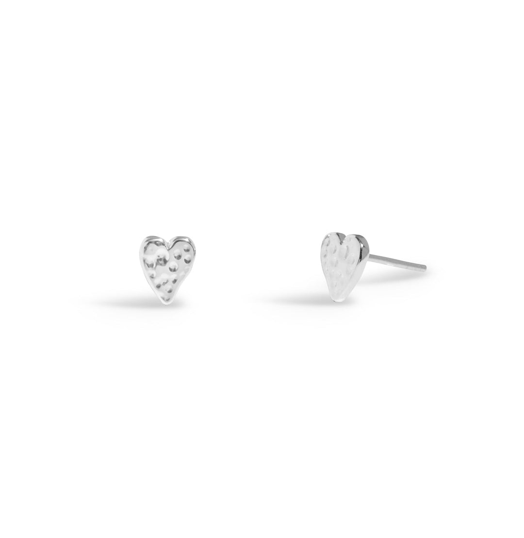 Lumia Hammered Heart Silver Plated Earrings 8650Joma Jewellery8650