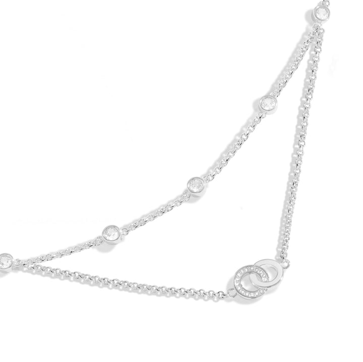 Lumia Linked Circles Silver Plated Necklace 8640Joma Jewellery8640