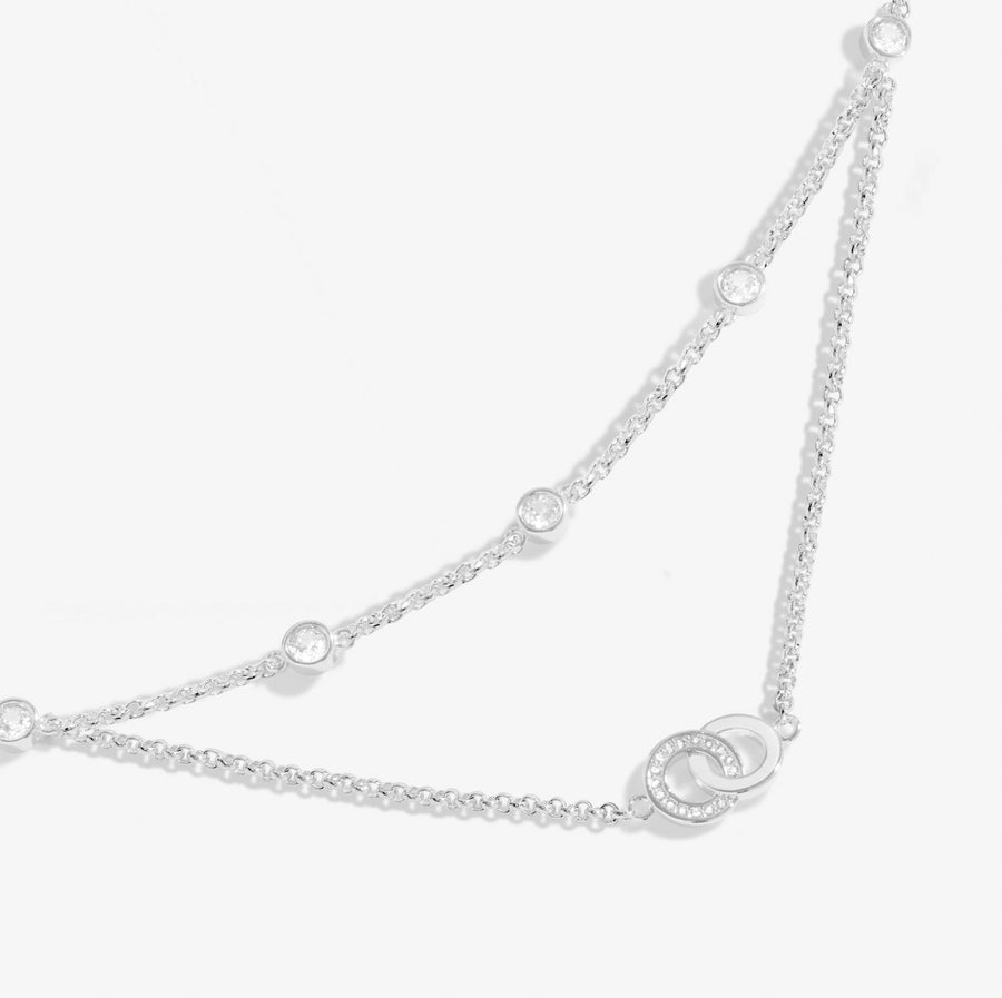 Lumia Linked Circles Silver Plated Necklace 8640Joma Jewellery8640