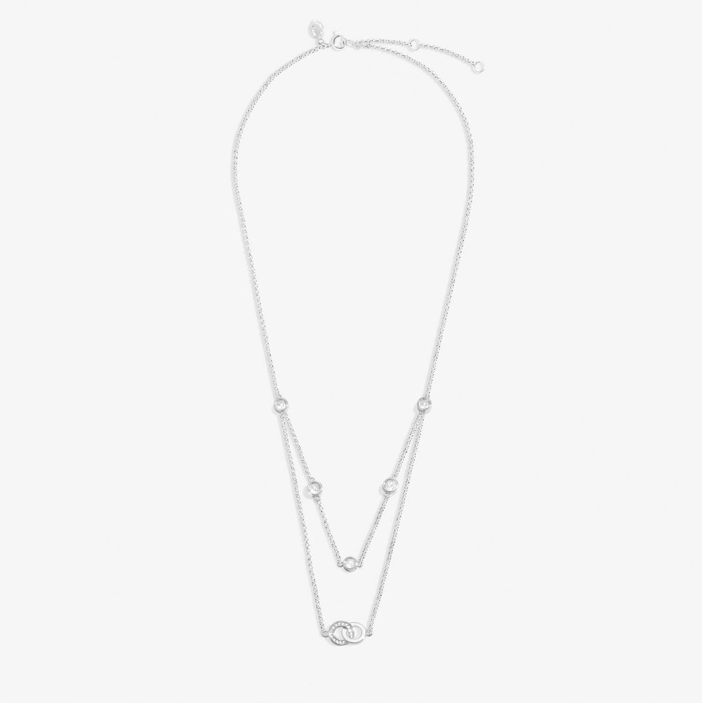 Lumia Linked Circles Silver Plated Necklace 8640Joma Jewellery8640