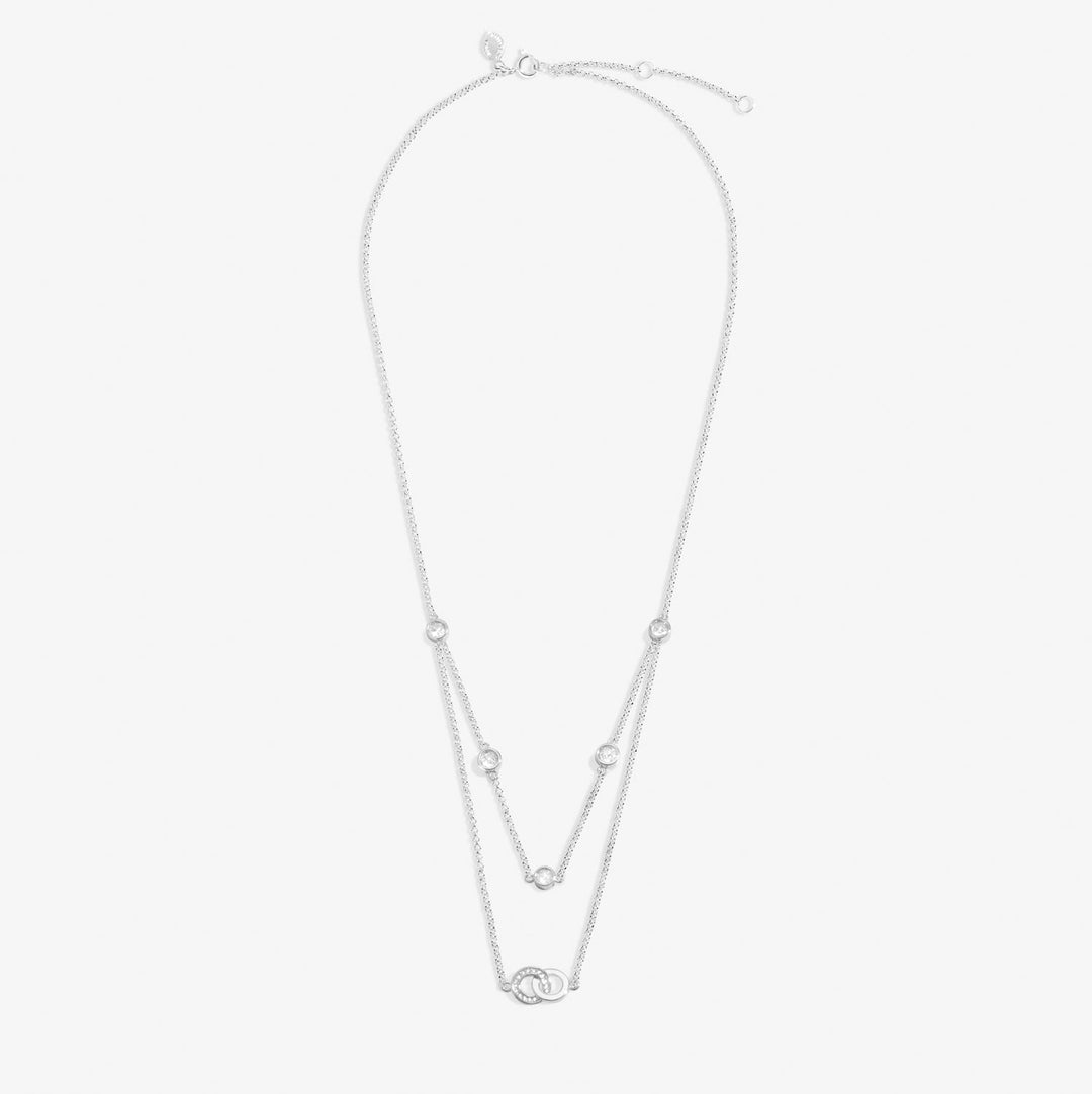 Lumia Linked Circles Silver Plated Necklace 8640Joma Jewellery8640