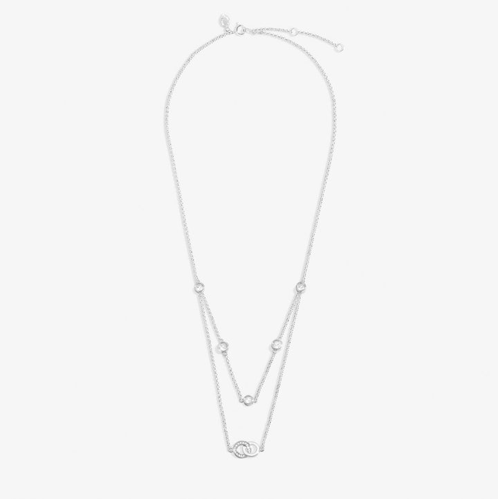 Lumia Linked Circles Silver Plated Necklace 8640Joma Jewellery8640