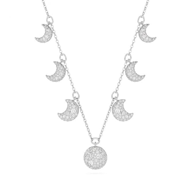 Luna Rhodium Plated White Moon Choker 5666178Swarovski5666178