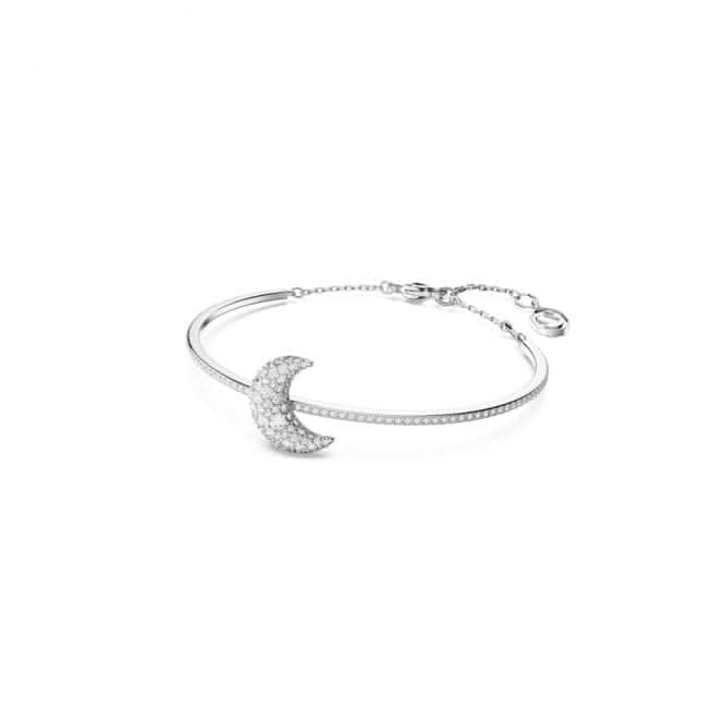 Luna White Rhodium Plated Moon Bangle 5666175 – Signature – Acotis
