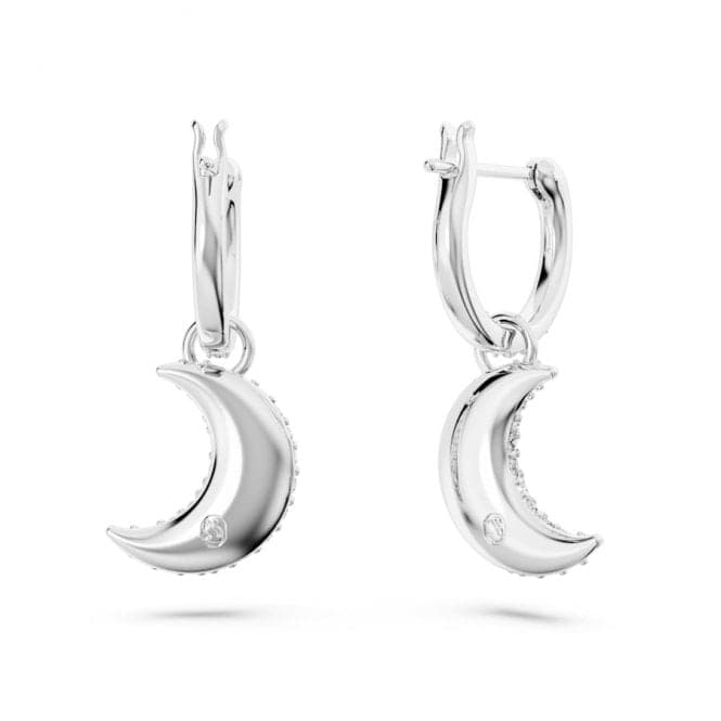 Luna White Rhodium Plated Moon Drop Earrings 5666157Swarovski5666157