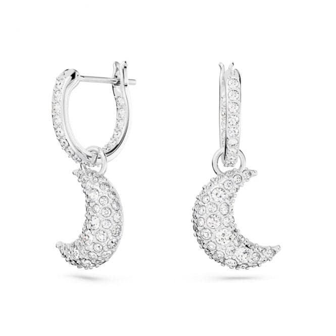 Luna White Rhodium Plated Moon Drop Earrings 5666157Swarovski5666157