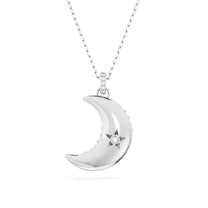 Luna White Rhodium Plated Moon Pendant 5666181Swarovski5666181