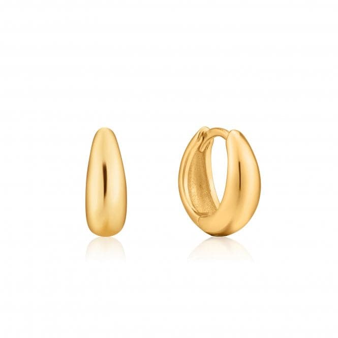 Luxe Minimalism Shiny Gold Luxe Huggie Hoop Earrings E024 - 03GAnia HaieE024 - 03G