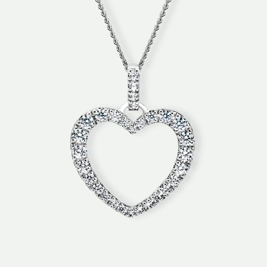 Mable | 9ct White Gold 0.48ct tw Lab Grown Diamond Heart PendantCreated BrillianceBA0072531