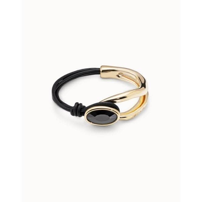 Madame Black Metal Faceted Crystal BraceletUNOde50PUL2251NGRORO0L