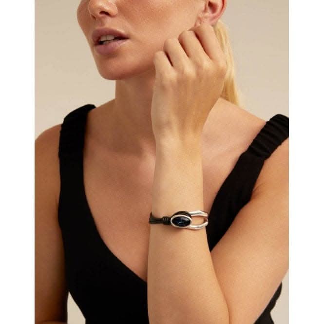 Madame Blue Metal Faceted Crystal BraceletUNOde50PUL2251AZUMTL0L