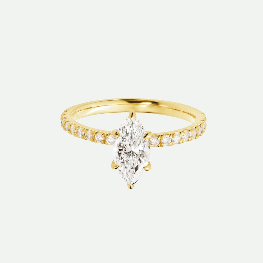 Maeve | 18ct Yellow Gold 1ct tw Marquise Hidden Halo Lab Grown Diamond RingCreated BrillianceBA0073135 - M