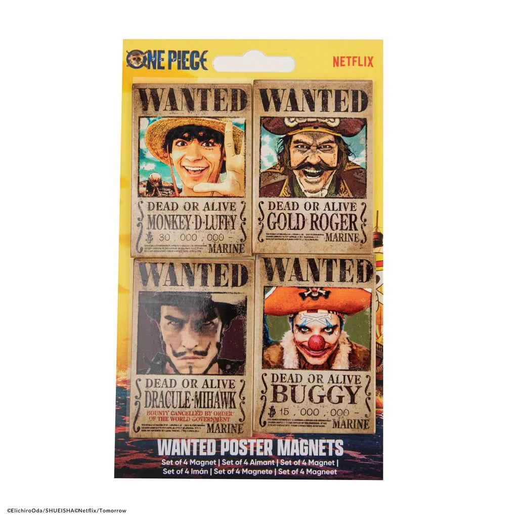 One Piece Set Of 4 One Piece Wanted Magnets CR3290