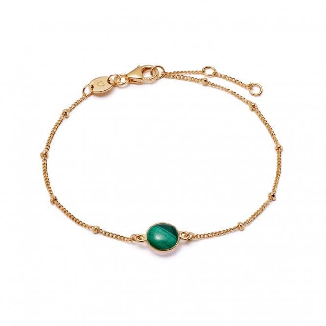 Malachite Healing Stone 18ct Gold Plated Bracelet HBR1009_GPDaisyHBR1009_GP