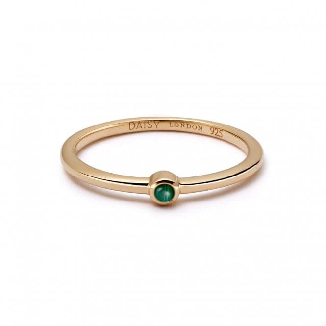 Malachite Healing Stone 18ct Gold Plated Ring HR1009_GPDaisyHR1009_GP_L