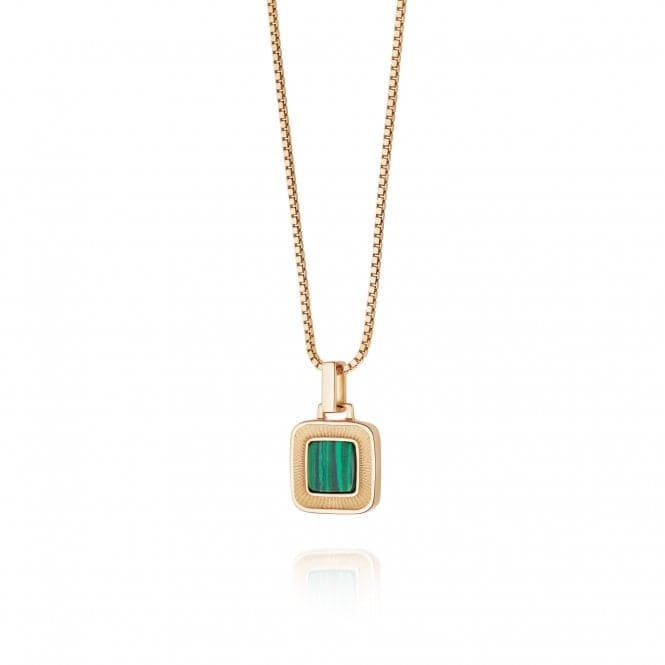 Malachite Palm Square 18ct Gold Plated Necklace WN08_GPDaisyWN08_GP