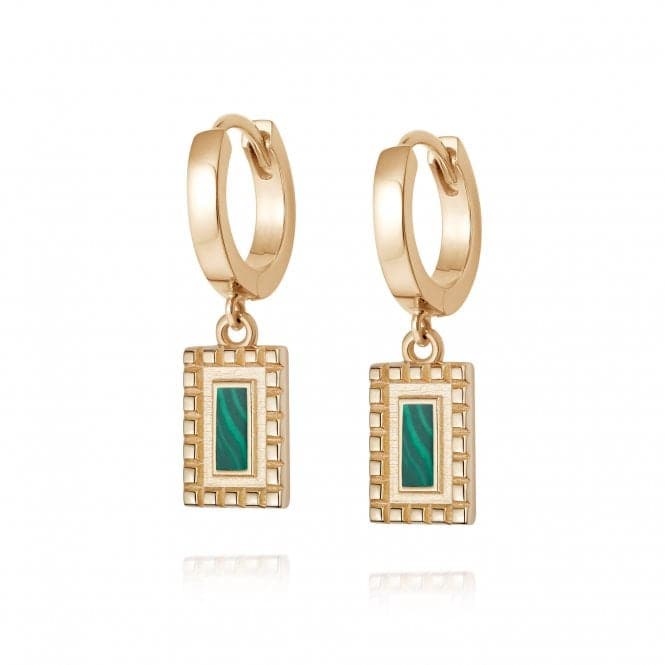 Malachite Ridge Palm Drop 18ct Gold Plated Earrings WE16_GPDaisyWE16_GP