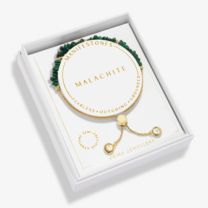 Manifestones Malachite Gold Plated Bracelet 7451Joma Jewellery7451