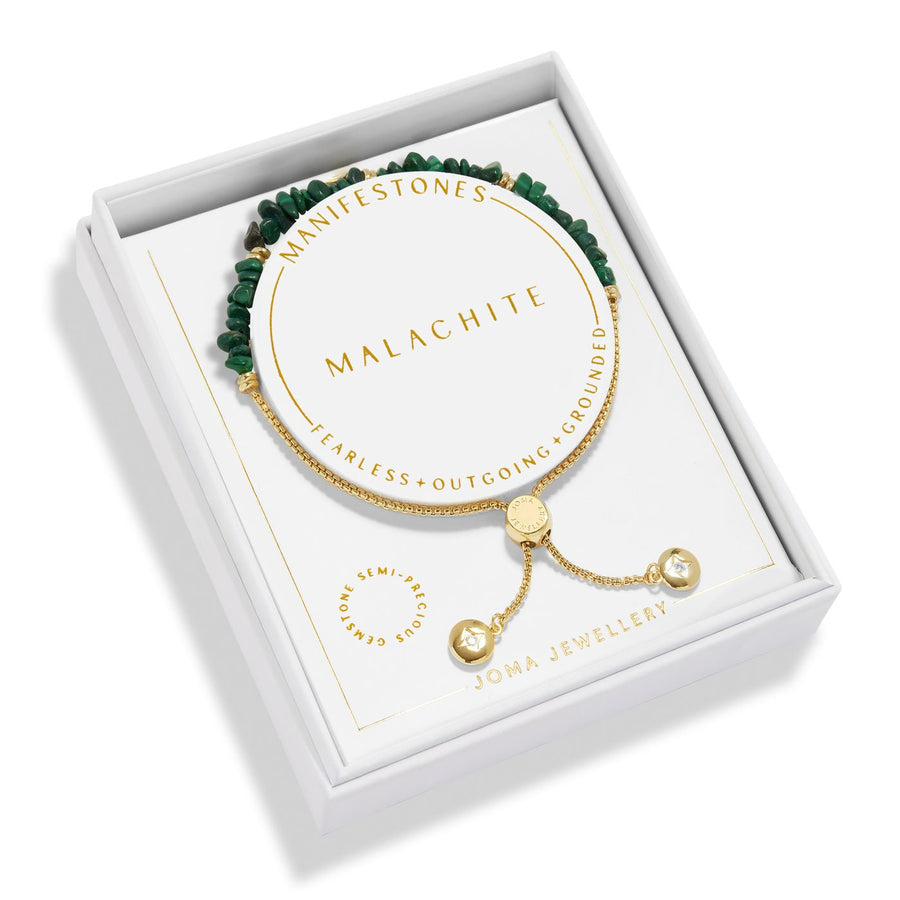 Manifestones Malachite Gold Plated Bracelet 7451Joma Jewellery7451