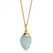 March Yellow Gold Plated Birthstone Chalcedony Stone Pendant P4977BeginningsP4977