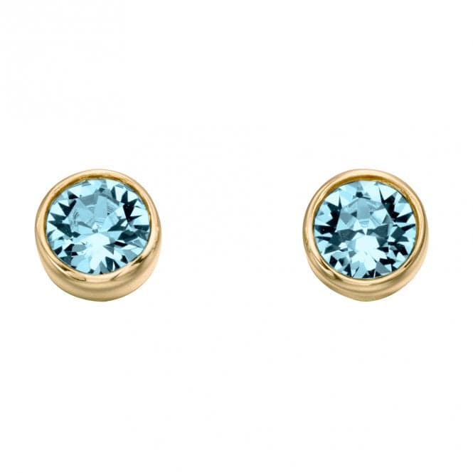 March Yellow Gold Plated Birthstone Earrings with Swarovski Crystal E1539BeginningsE1539