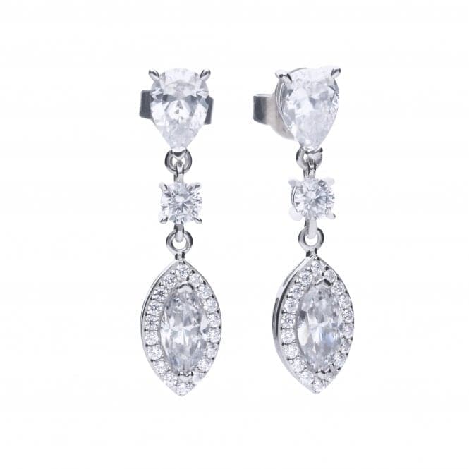 Marquise Pave Surround Cubic Zirconia Drop Earrings E5785DiamonfireE5785