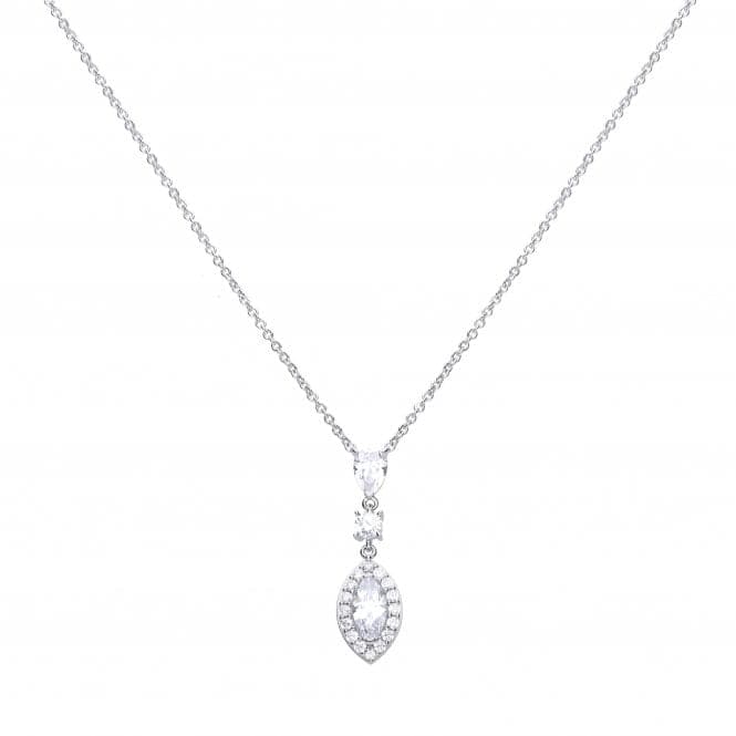 Marquise Pave Surround Cubic Zirconia Necklace N4340DiamonfireN4340